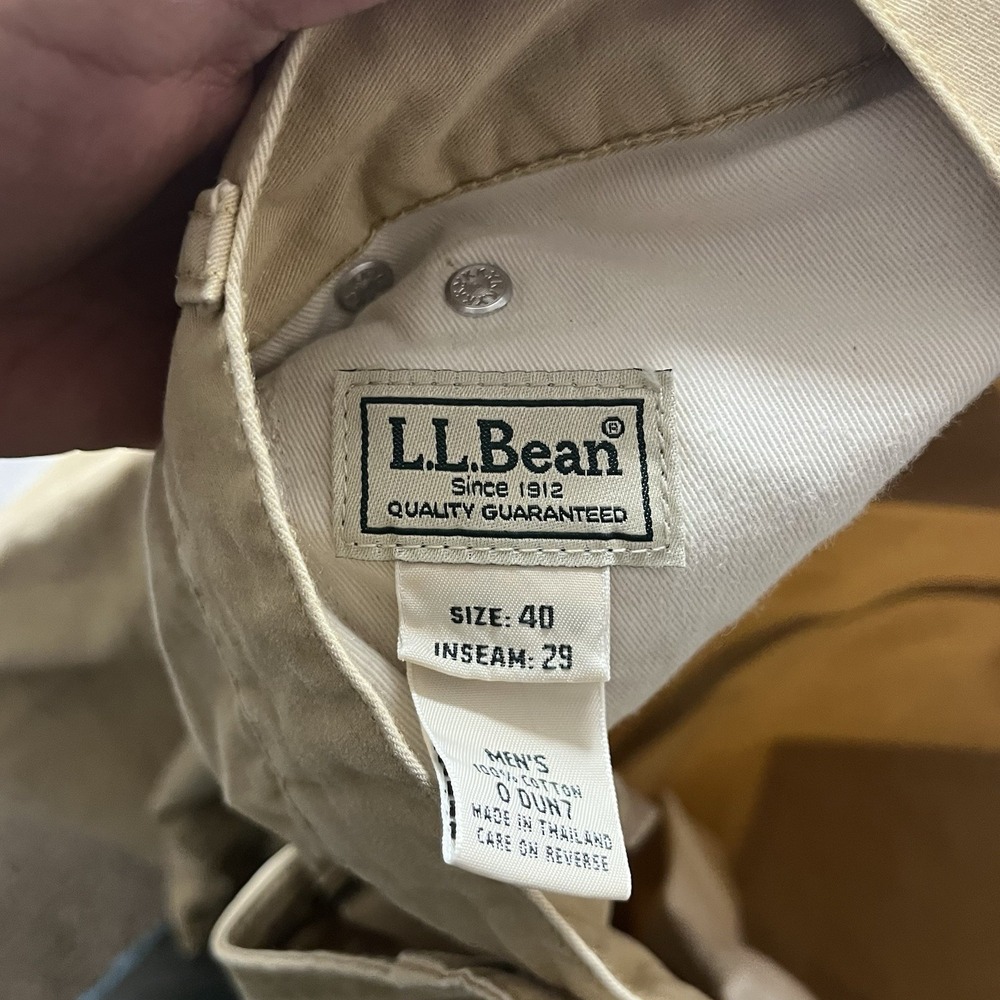 L.L.Bean Straight Fit Jeans Classic Casual Pants Beige Size 40x29 - Picture 6 of 10